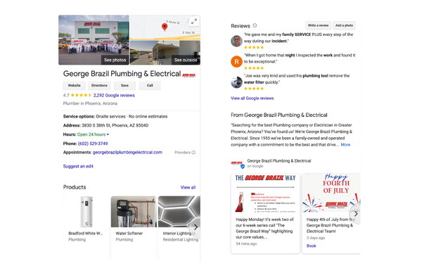HVAC google business profile