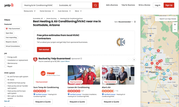 HVAC business listing