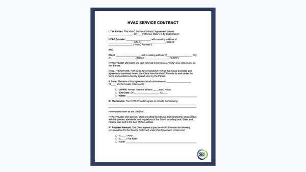 hvac maintenance template