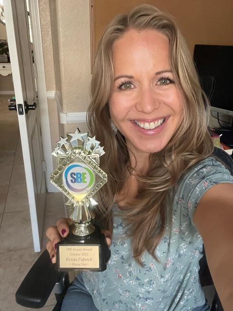 Krista Fabrick Rising Star SBE Impact Award Winner Oct 2021