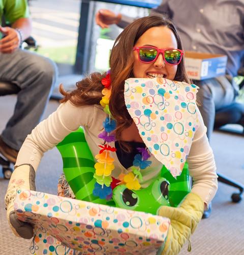 Aleks Ozgur having fun at SBE Team Building event